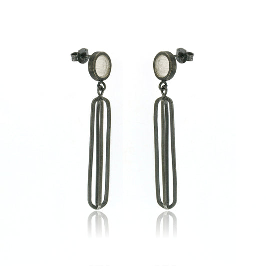 Mysterium Collection Oxidized Oval & Dot Earrings