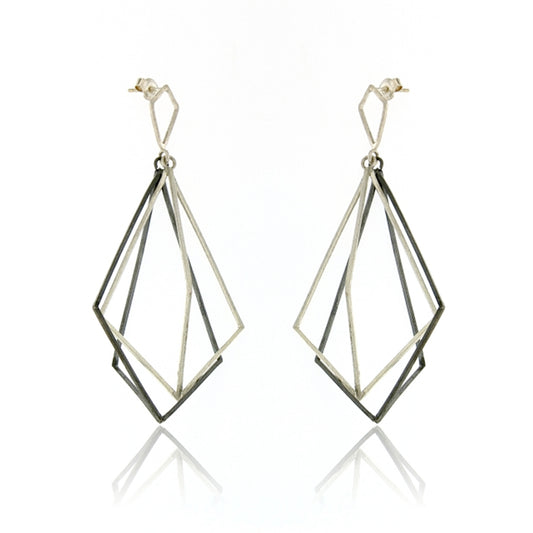 Mysterium Collection Oxidized Sterling Kite Earrings