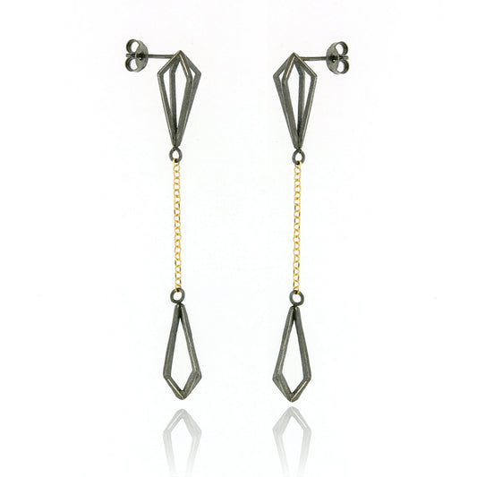 Mysterium Collection Oxidized Sterling & Vermeil Kite Earrings