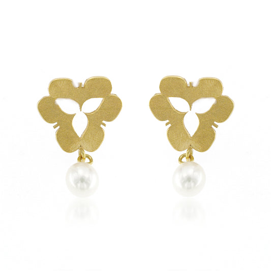 Mysterium Collection Vermeil Pearl Flower Earrings