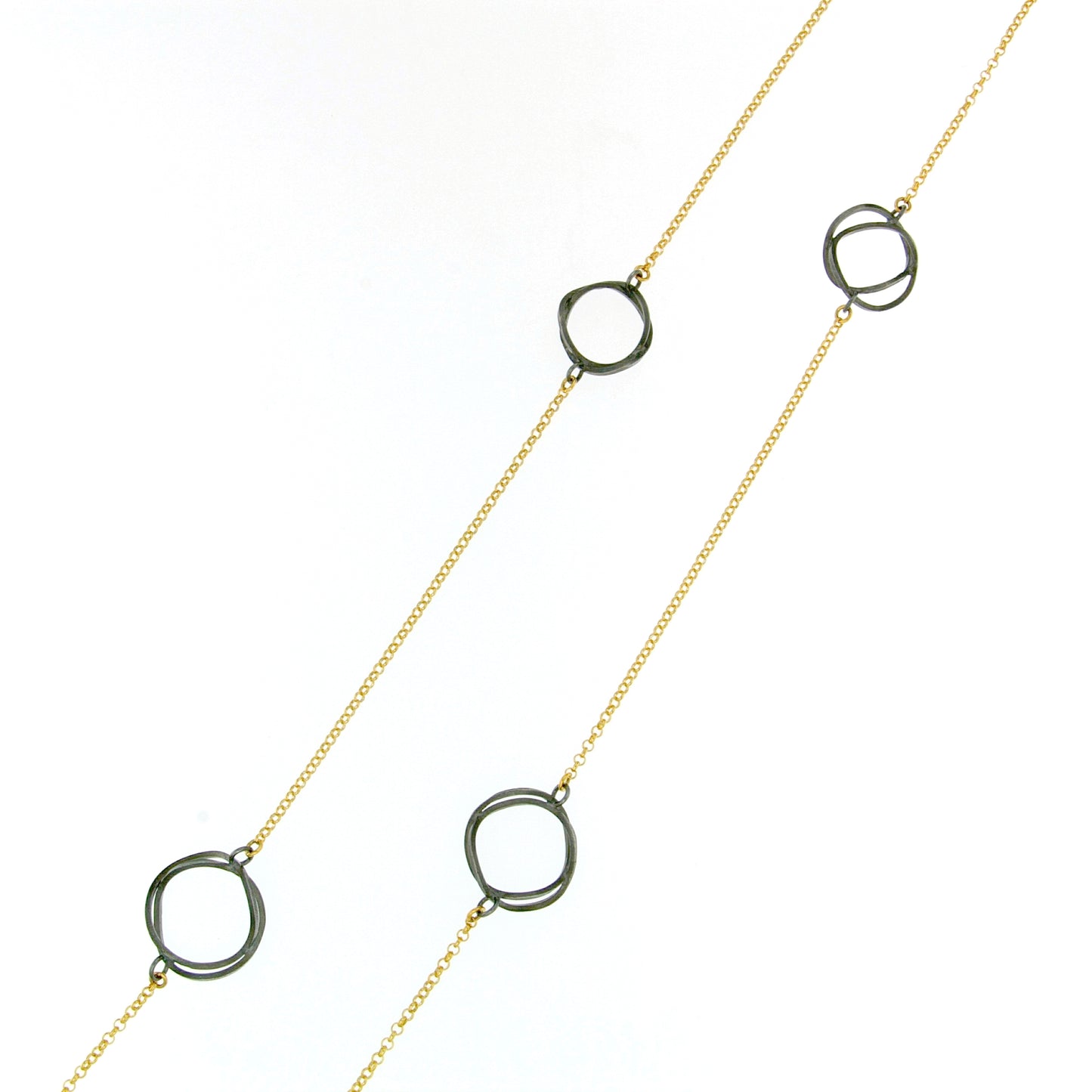 Mysterium Collection Vermeil & Oxidized Ovals Necklace