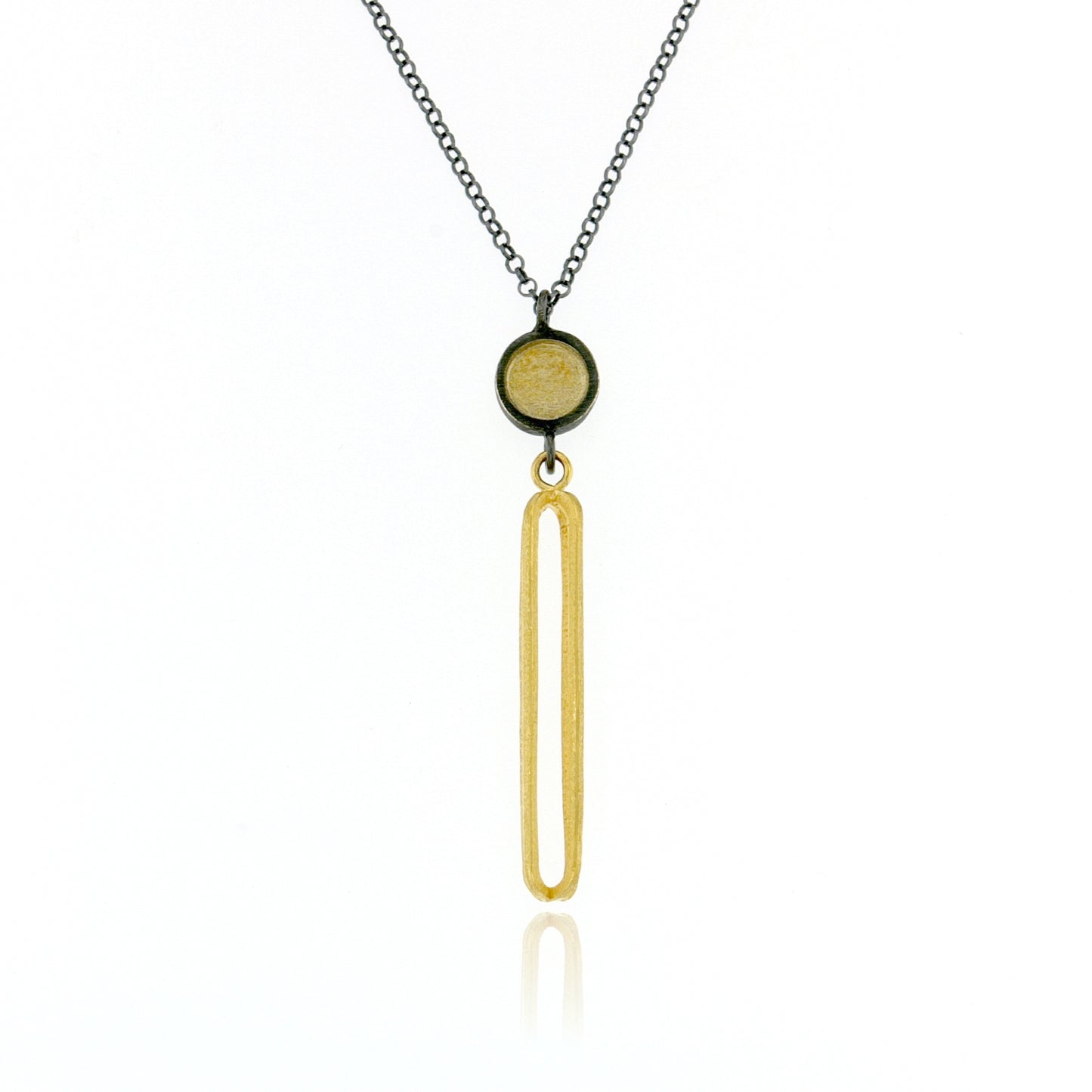 Mysterium Collection Black & Gold Oval & Dot Necklace