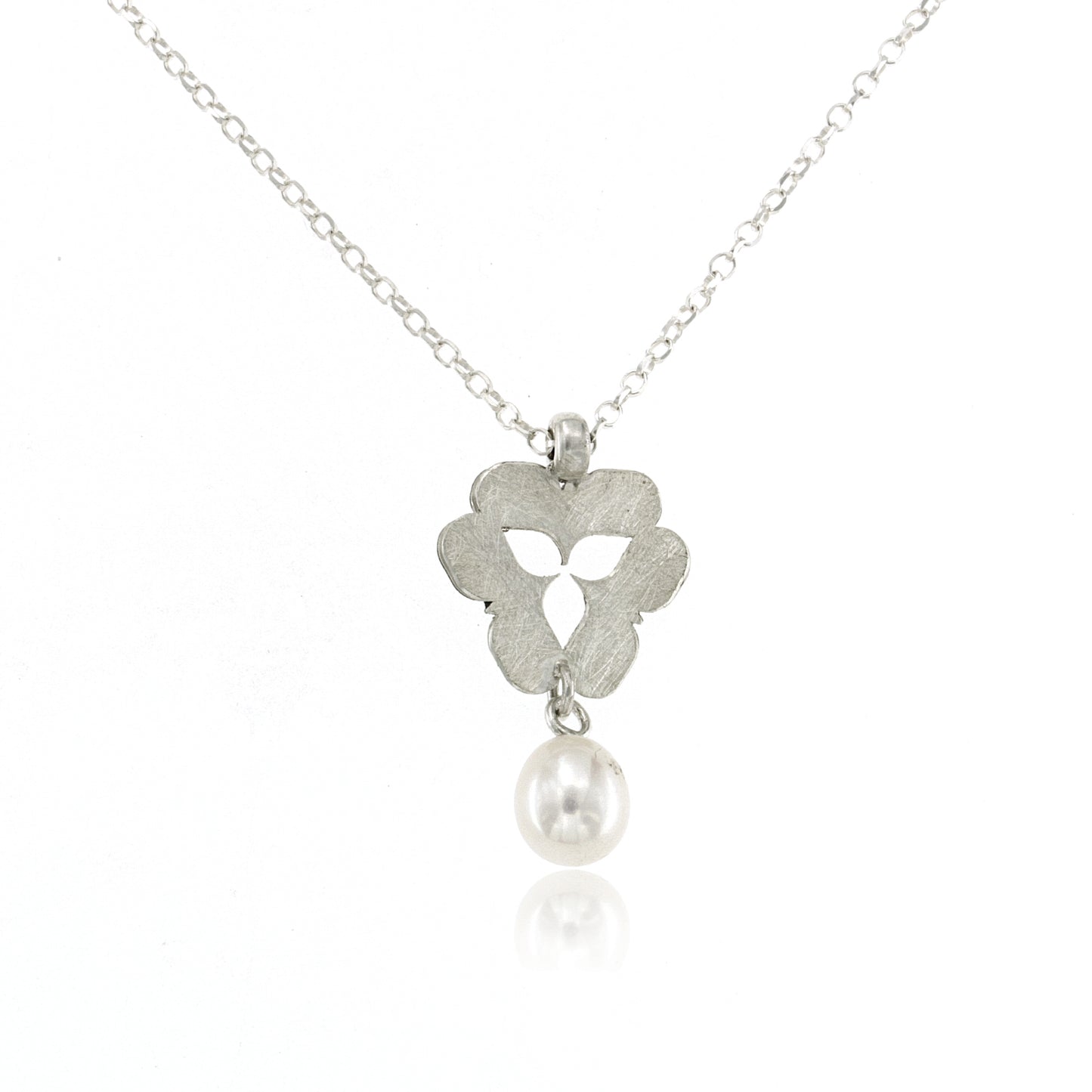 Mysterium Collection Sterling Silver Pearl Flower Pendant