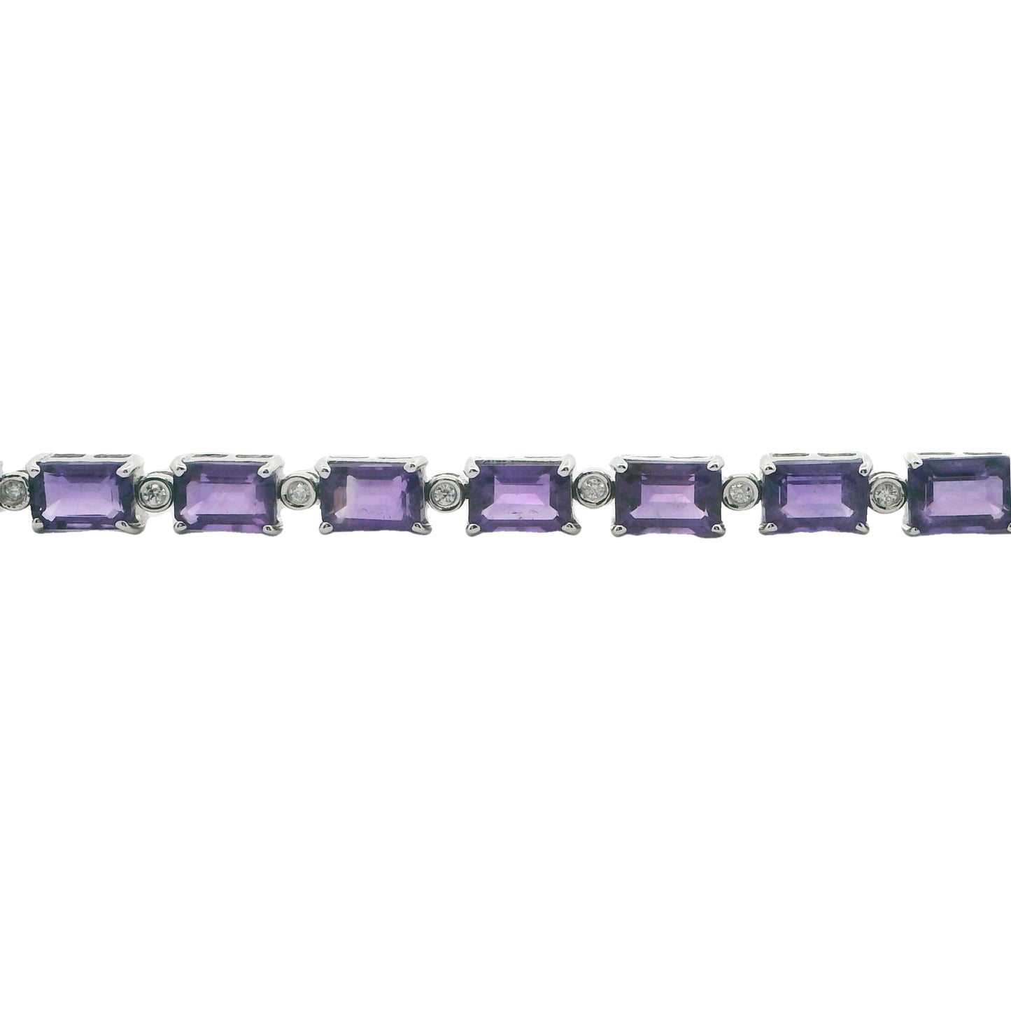 14K Gold Amethyst & Diamond Bracelet