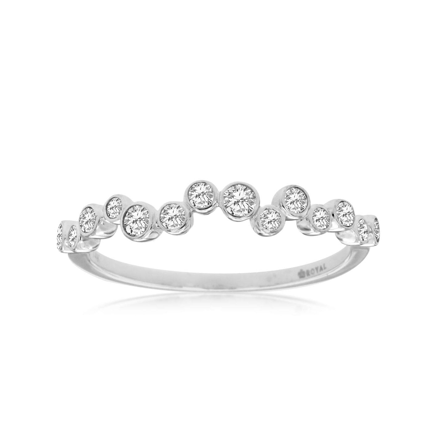 14K White Gold Diamond Shapes Band