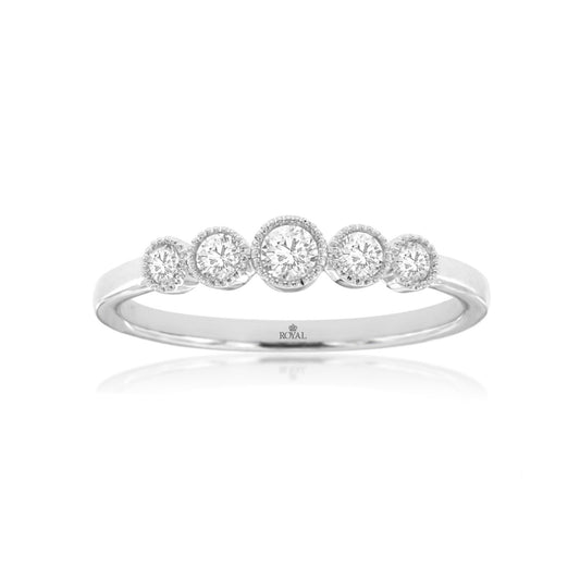 14K White Gold Diamond Band