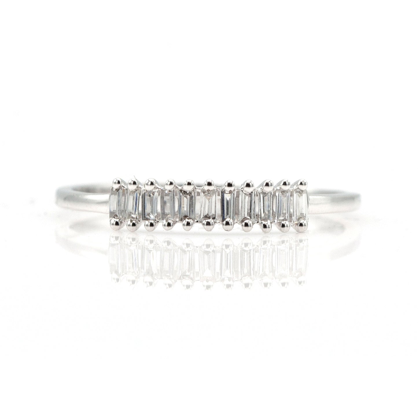 14K White Gold Diamond Band