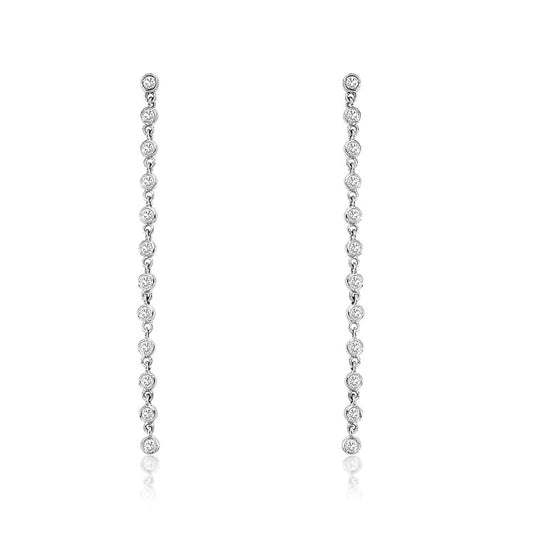 14K White Gold 0.50ctw Diamond Dangle Earrings