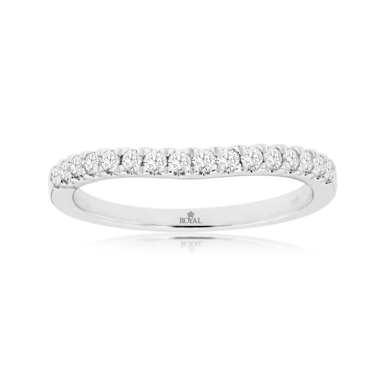 14K White Gold 0.26ct Diamond Contour Ring