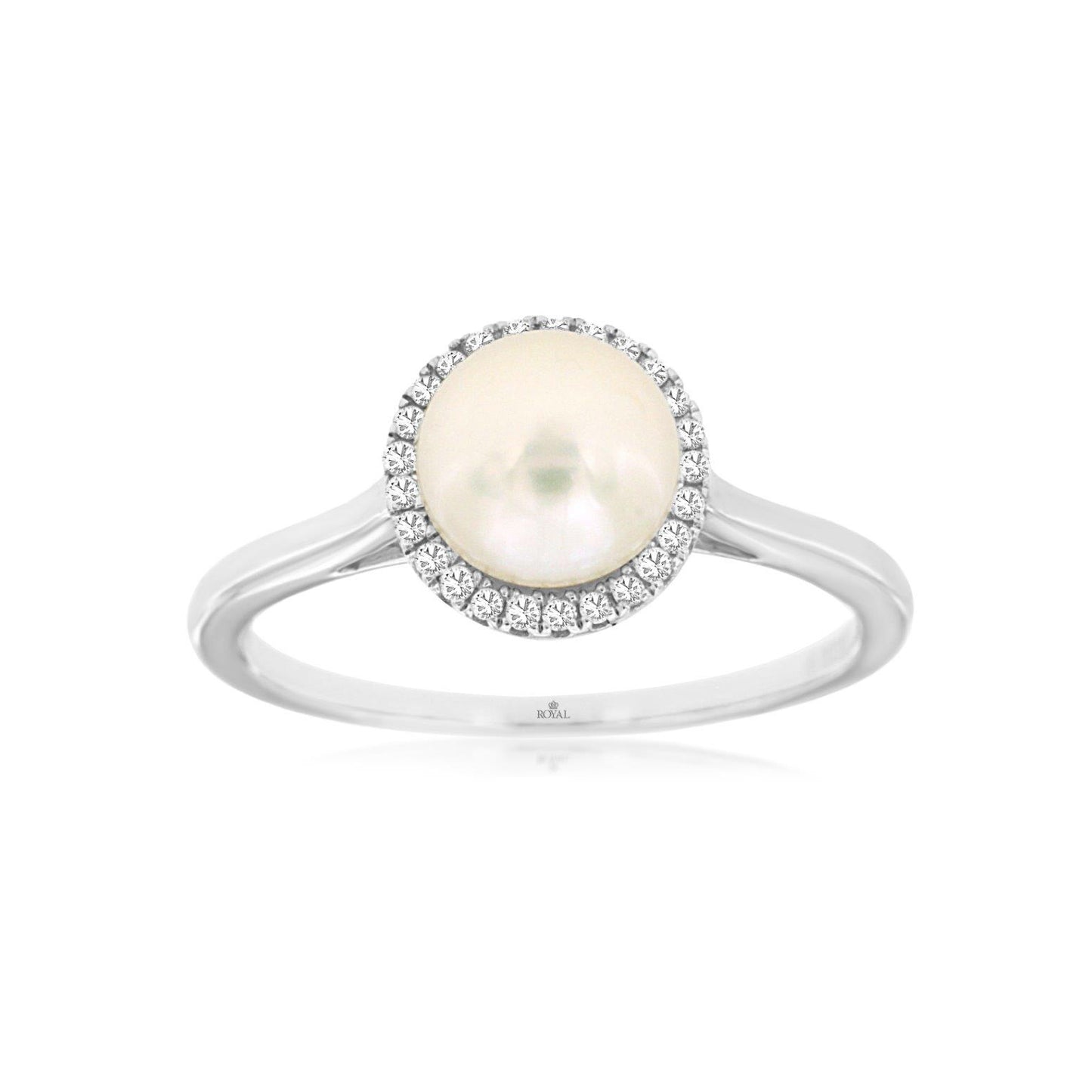 14K Pearl & Diamond Ring