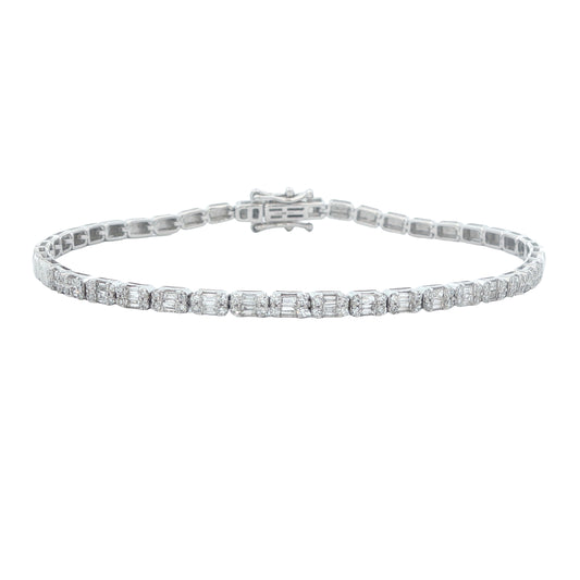 14K White Gold 0.73ct Diamond Bracelet