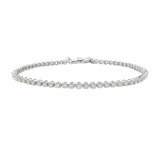 14K White Gold 1.10CT Diamond Bracelet