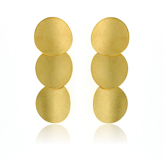 Mysterium Collection Triple Curved Disc Earrings (lg)