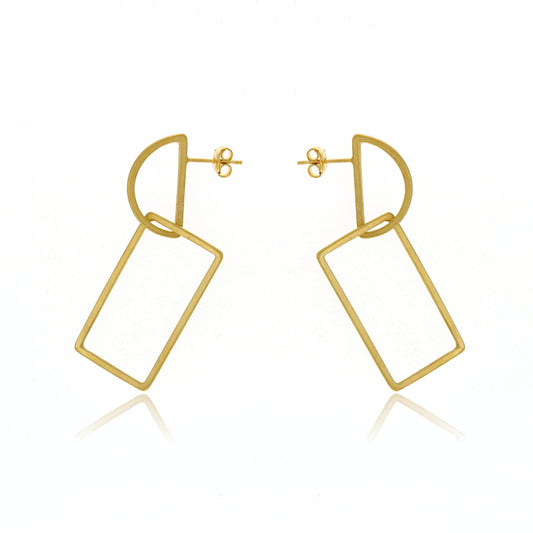 Mysterium Collection Crescent Rectangle Earrings