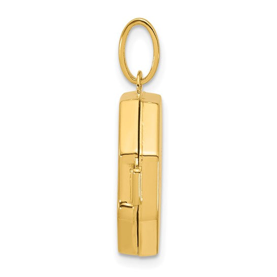 14K Gold Polished Octagon Locket