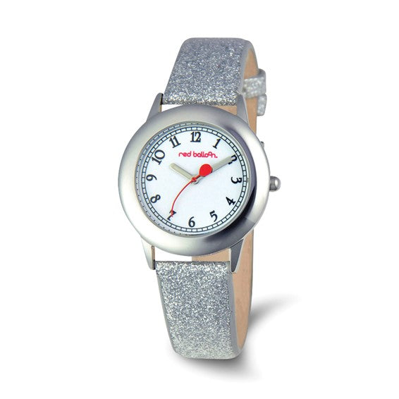 Kids 32mm Red Balloon Silver Strap Watch