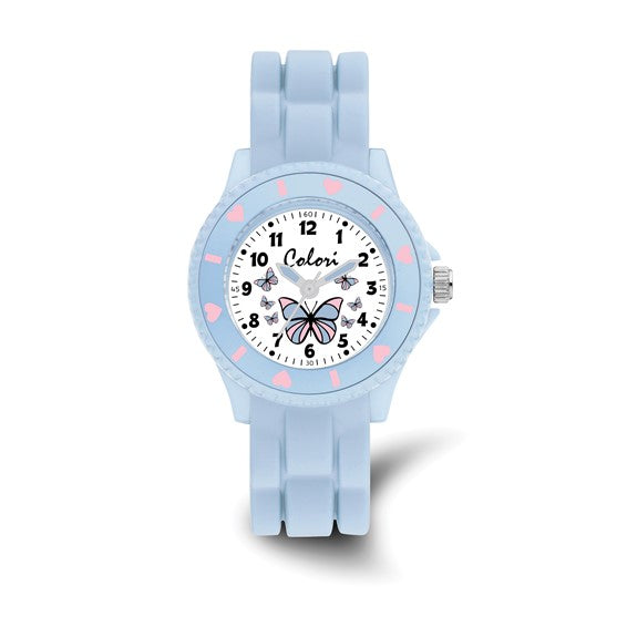 Kids 30mm Blue Butterfly Dial Watch