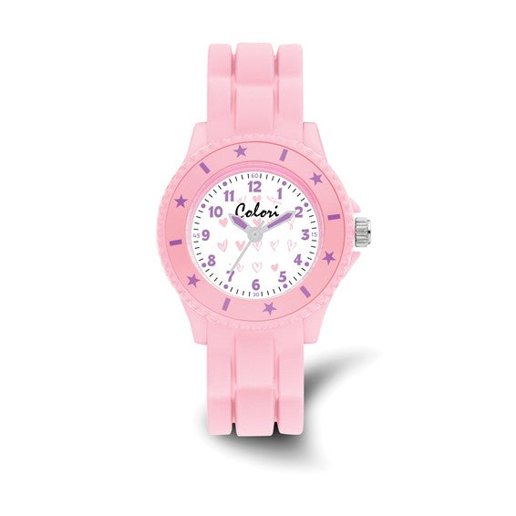 Kids 30mm Pink Heart Dial Watch