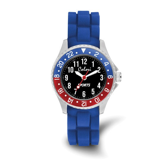 Kids 30mm Blue, Red & Black Sports Dial Watch