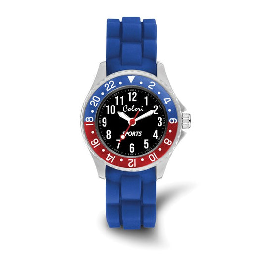 Kids 30mm Blue, Red & Black Sports Dial Watch