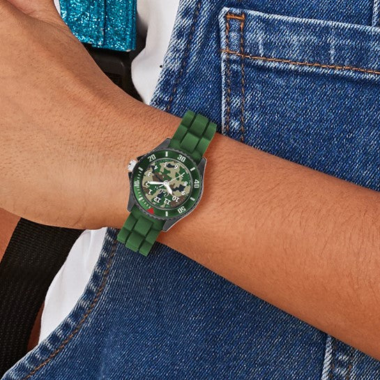 Kids 30mm Green Camo Dial Watch