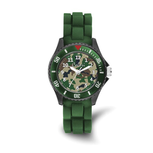 Kids 30mm Green Camo Dial Watch