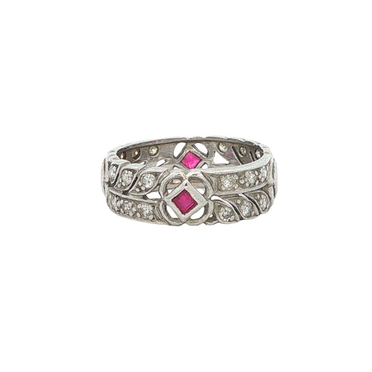 Estate Collection Antique Ruby & Diamond Eternity Band