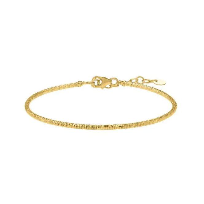 14K Diamond-Cut Bar Stack Bangle Bracelet