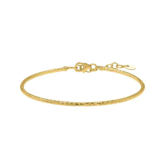 14K Diamond-Cut Bar Stack Bangle Bracelet