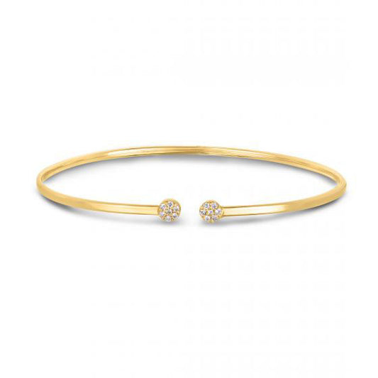 14K Gold Diamond Cluster Cuff Bangle
