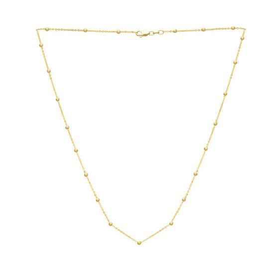 14K Yellow Gold Sparkly Saturn Bead Chain