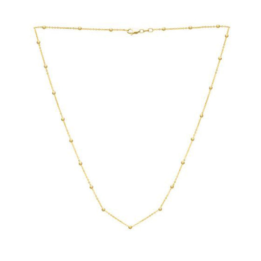 14K Yellow Gold Sparkly Saturn Bead Chain