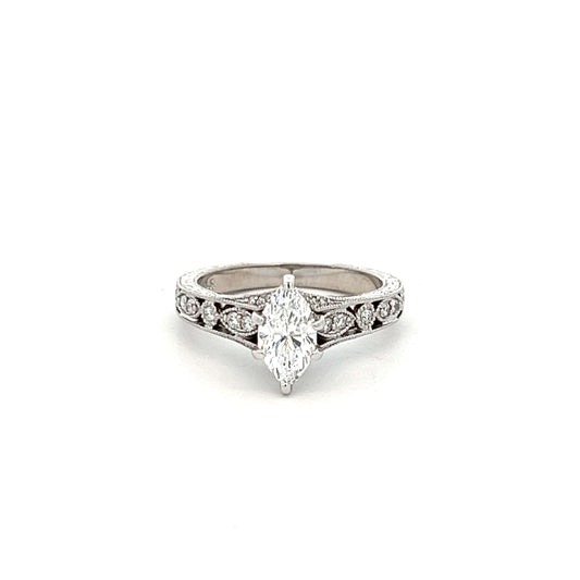 14K Marquis Diamond Engagement Ring