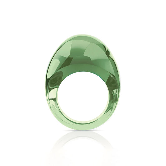 Vintage Lalique Antinea Green Cabochon Ring