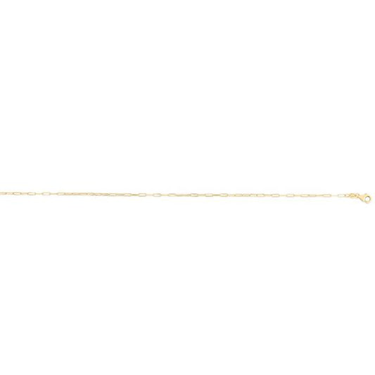 14K Yellow Gold 1.2mm Paperclip Chain