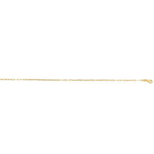 14K Yellow Gold 1.2mm 16" Paperclip Chain