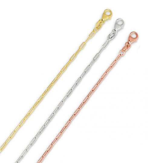 14K Yellow Gold 1.2mm 18" Paperclip Chain