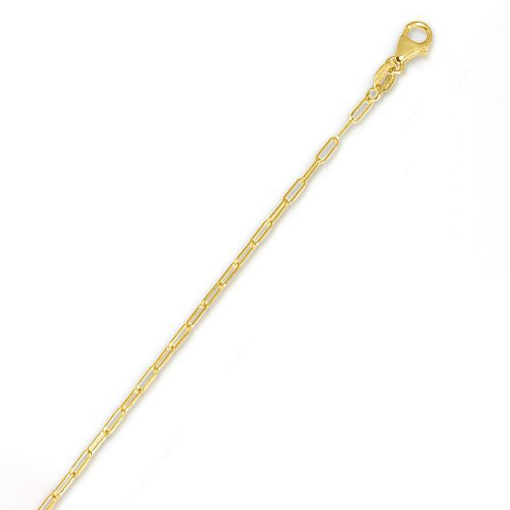 14K Yellow Gold 1.5mm 18" Paperclip Chain