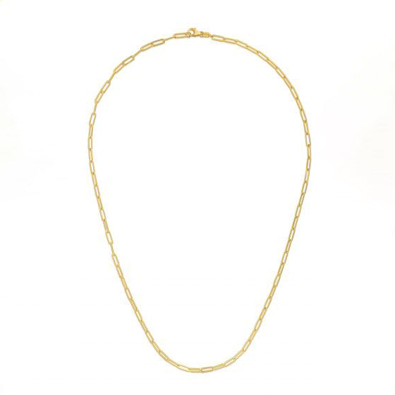 14K Yellow Gold 2.1mm 18" Paperclip Chain