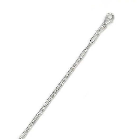 14K White Gold 2.1mm 18" Paperclip Chain