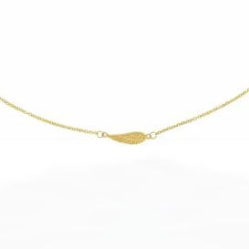 14K Yellow Gold Petite Angel Wing Necklace