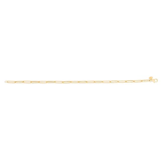 14K Yellow Gold 3.5mm 18" Beaded Paperclip Chain