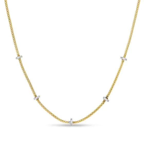 Phillip Gavriel Collection 14K Yellow Gold Diamond Stations Necklace