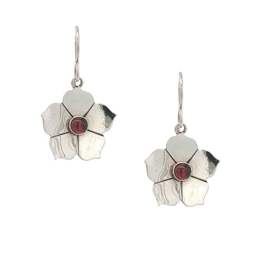 Vitrice McMurry Sterling Silver Garnet Flower Earrings