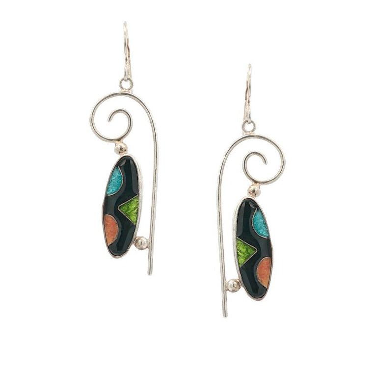 Vitrice McMurry Sterling Cloisonne Earrings