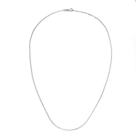 14K White Gold 1.5mm 18" Paperclip Chain