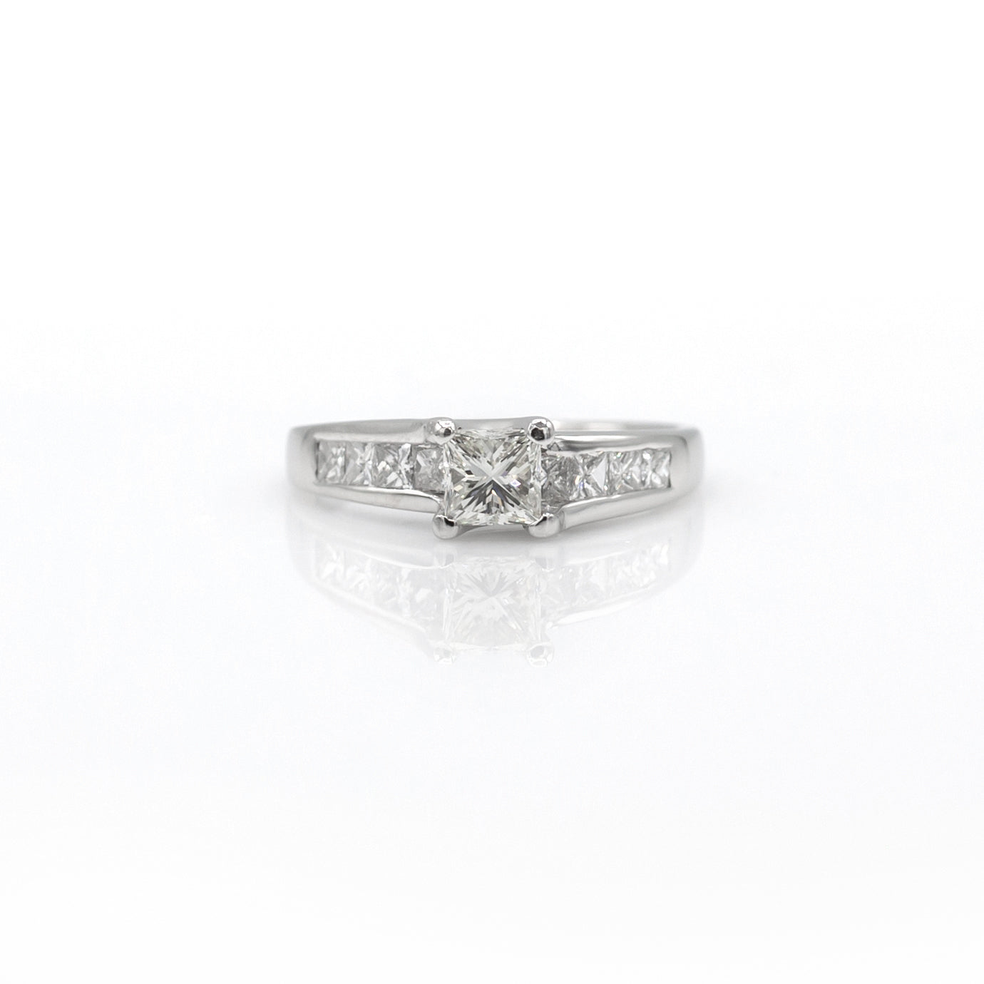 Platinum 0.53CT Princess Cut Diamond Ring