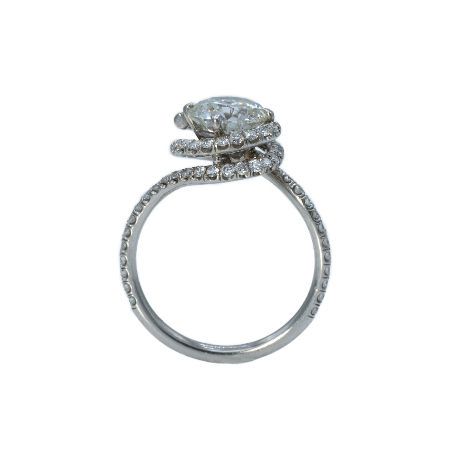 Platinum Diamond Swirl Engagement Ring