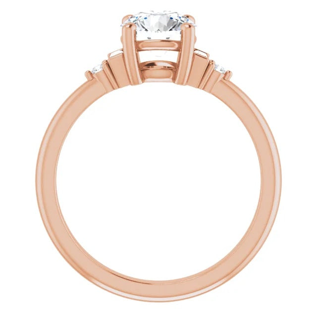 14K Rose Gold 1.09CT Lab Diamond Accent Ring