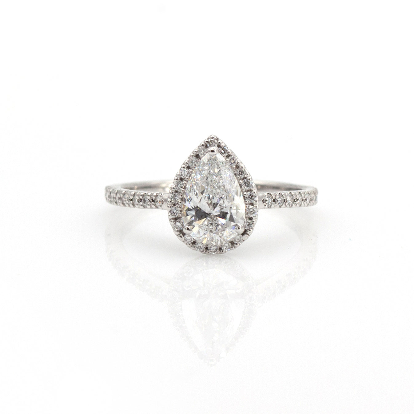 14K 1.07ct Lab-created Pear-shaped Diamond Engagement Ring